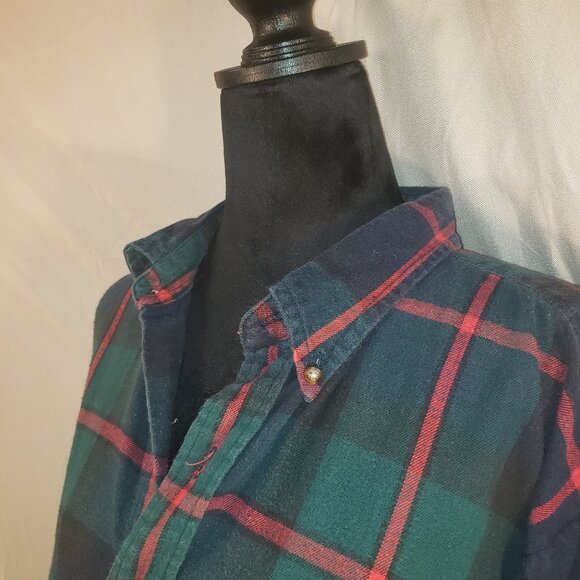Brooks Brothers Other - Brooks Brothers Men's Plaid Button-Up Flannel Shirt - XL - Navy/Green/Red